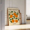 stunning vintage botanical poster Citrus Aurantium exquisite print vibrant green orange hues touch nature space sizes A4 cm A0 lovers