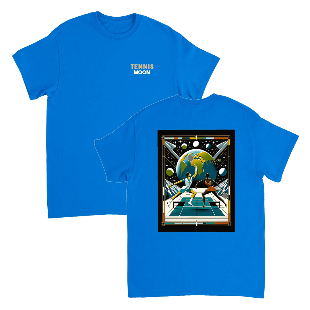 T-shirt Tennis Moon, design único que combina amor pelo ténis com um toque celestial. Confortável e estiloso, disponível em v