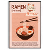 charming Ramen Maneki Neko kitchen poster brown gray hues culinary space sizes perfect addition decor versatile fit