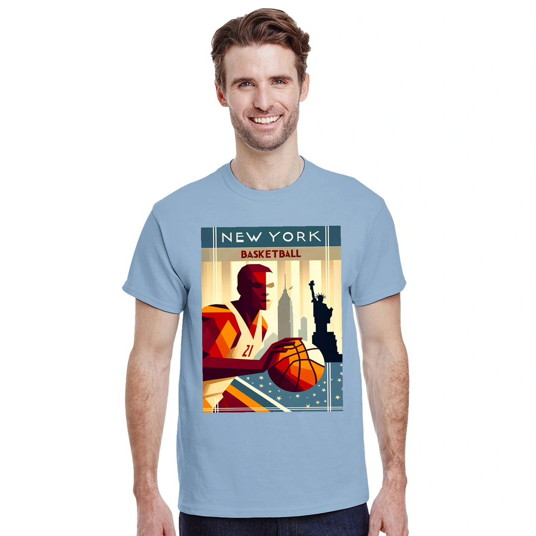 T-shirt T - shirt basket new-yorkais parfait passionnés sport emblématique design unique une touche style garde-robe Achetez amour ville un tissu coton doux respirant