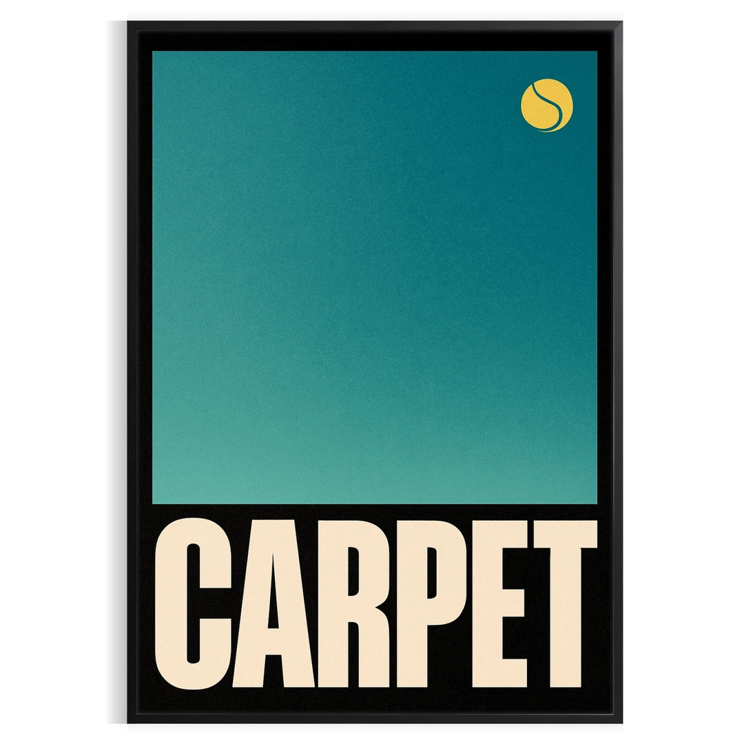space vibrant Carpet Tennis 5 poster lively green orange hues eye design touch energy room sports enthusiasts today dimensions A4 cm A0