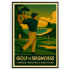 charm Seignosse vintage golf poster art yellow gray tones deco best gift golfers dimensions perfect wall accent unframed options available