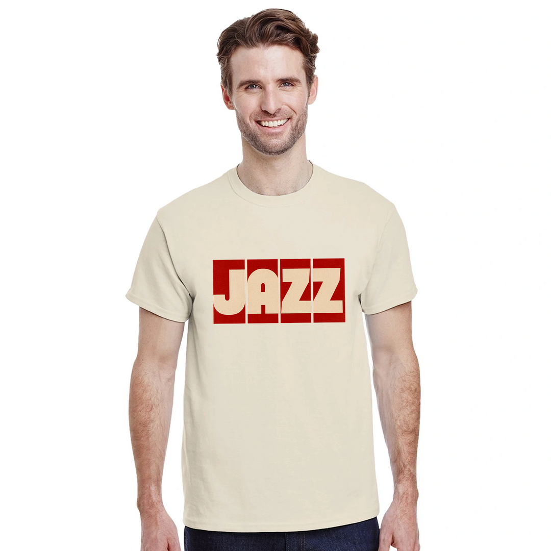 ジャズ音楽をテーマにしたTシャツ。リズムとソウルを祝う鮮やかなデザインで、音楽愛好家やファッション好きに最適。サイズはSからXXLまで対応。