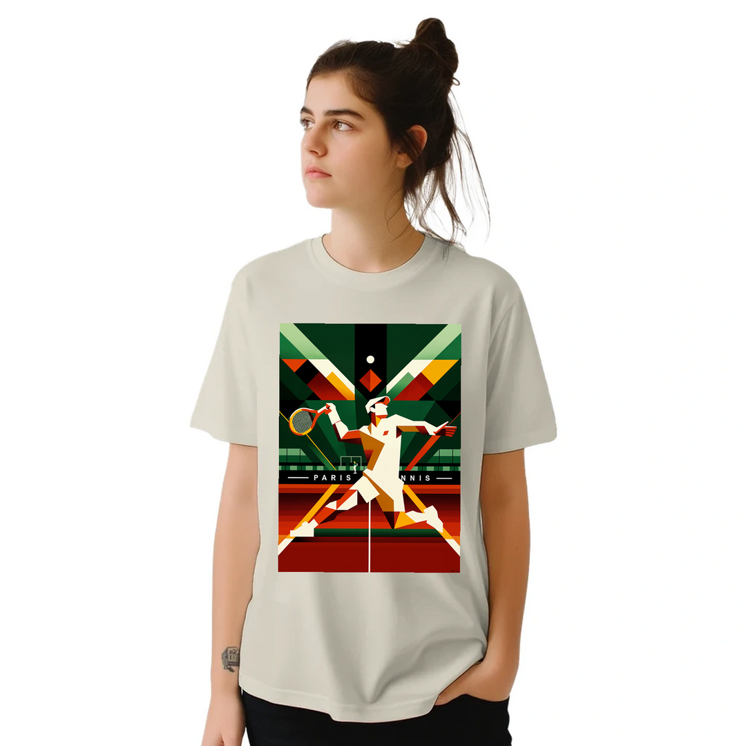 T-shirt τένις Παρισιού με κομψό σχέδιο, ιδανικό για γήπεδο και καθημερινές εμφανίσεις