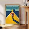 space captivating Wevelgem Belgium Cyclisme poster vibrant blue green hues spirit cycling enthusiasts collectors dynamic touch decor available A4 cm A0