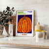 Pôster japonês Pumpkin de Yayoi Kusama, com cores vibrantes em vermelho e preto, disponível em 50x70 ou 30x40 cm, ideal para