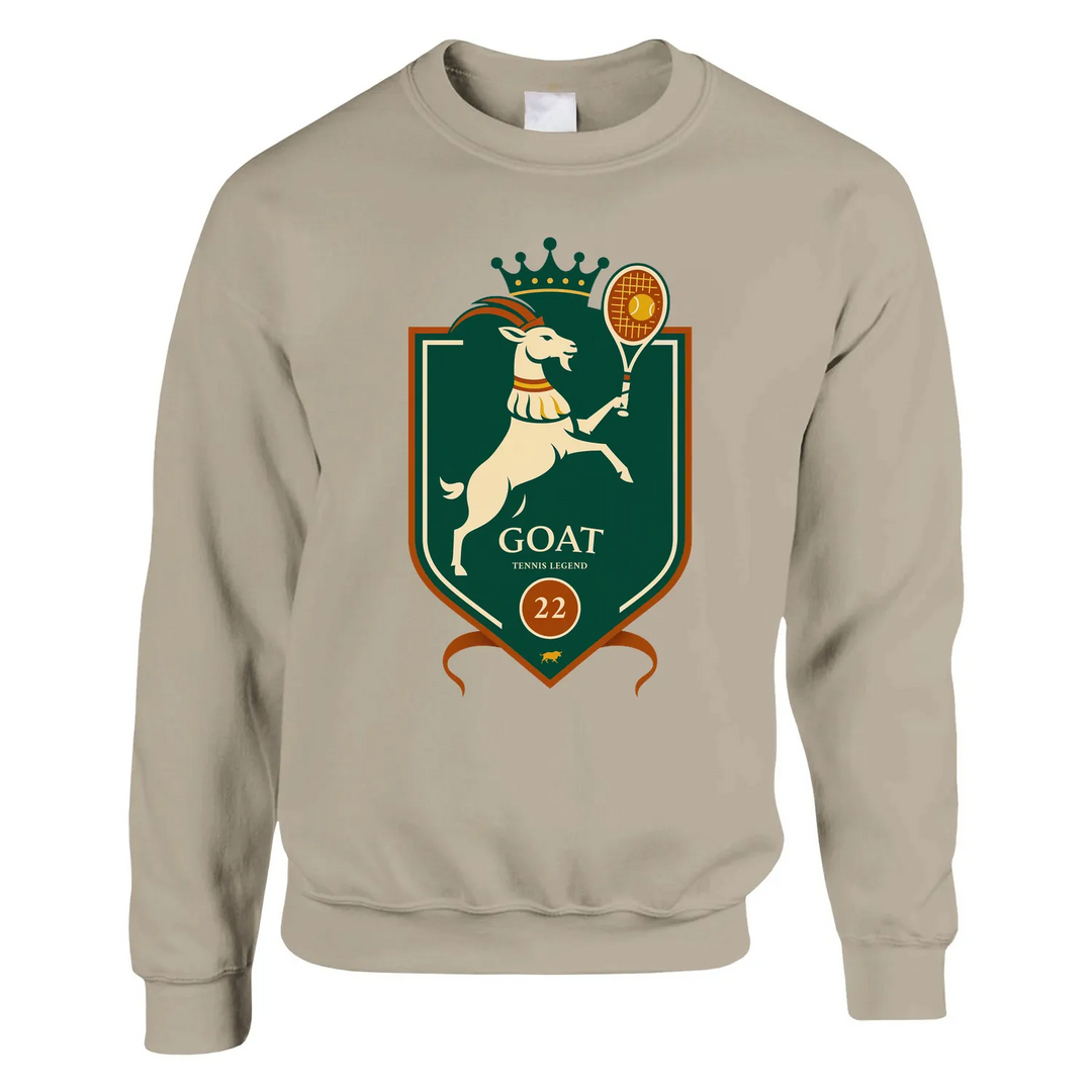 Suéter Tennis GOAT Rafa, cómodo y elegante, mezcla de 50% algodón y 50% poliéster, resistente a la formación de bolitas