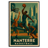 Affiche basket vintage Nanterre fusion parfaite art déco passion basketball unique une ambiance rétro espace tailles A4 cm A0