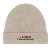 Image Sand de Beanie Tennis Champagne 3  - Cotton Bio, Embroidered Design