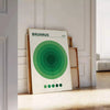 striking elegance Bauhaus Green Circle poster minimalist white blue design wall art lovers enthusiasts unique print sophistication space dimensions framed