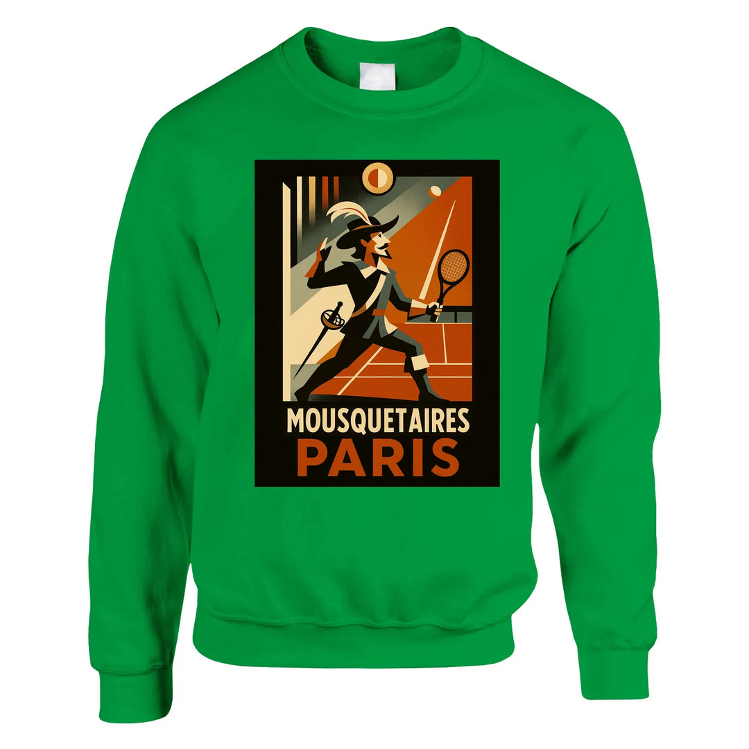 Mousquetaires Paris Tennis džemperis, kas apvieno komfortu un stilu, izgatavots no mīksta kokvilnas un poliestera maisījuma