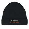 Tennis Paris Legend Embroidered Beanie eco chic style 100 % organic cotton lightweight breathable supreme comfort indoor outdoor wear soft friendly fabric cozy fashionable