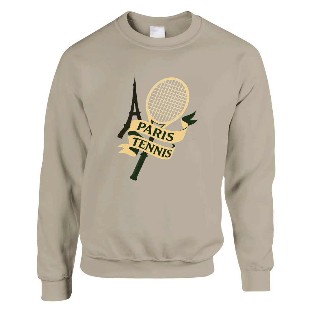 Paris Tennis Sweater un sweat - chemise unisexe doux mélange 50 % polyester filature jet air douceur faible boulochage tricot tricoté imprimé durabilité confort pull classique confortable