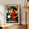 2024年パリオリンピックのハンドボールポスター。スポーツ愛好者にぴったりの鮮やかなデザインで、あなたの空間にゲームの興奮をもたらします。サイズは50x70 cmまたは30x40 cmから選べます。