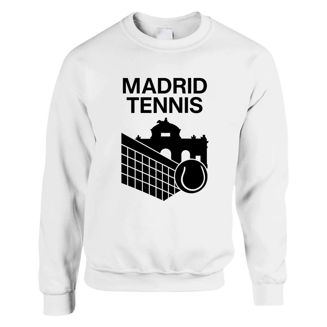 Madrid Tennis Sweater unmatched comfort style 50/50 cotton polyester blend thick sweatshirt pill resistant soft feel air jet spinning double needle stitching stretchy rib classic cut suits