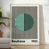 Bauhaus poster art Circle Green Line blue gray hues print modern flair space today unframed version perfect wall