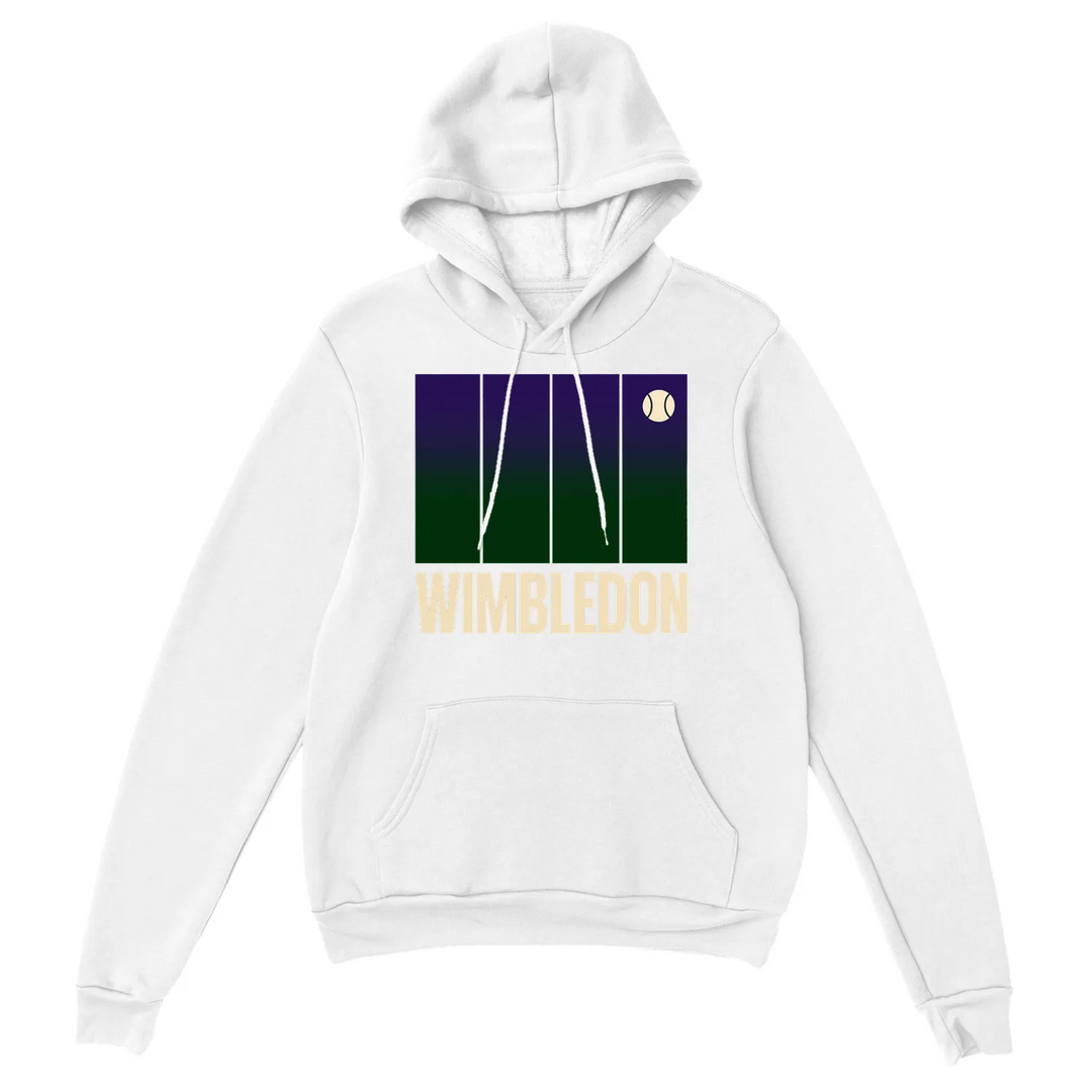 Hoodie Wimbledon Tennis em mistura de algodão e poliéster, com capuz forrado, bolso frontal e punhos canelados