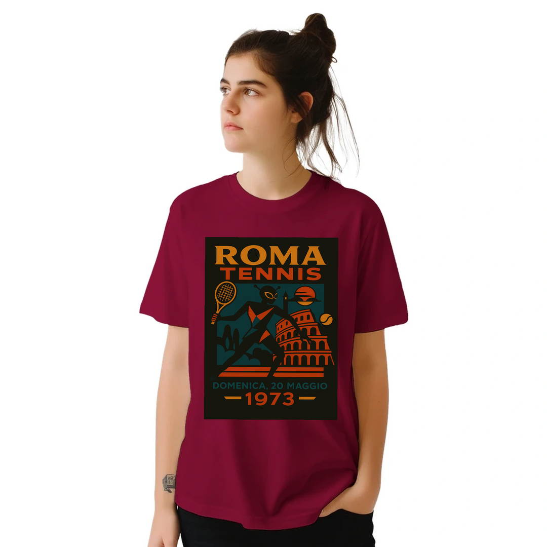 T-shirt Alien Roma Tennis, un capo unico che unisce un tema alieno giocoso alla passione per il tennis, disponibile in divers