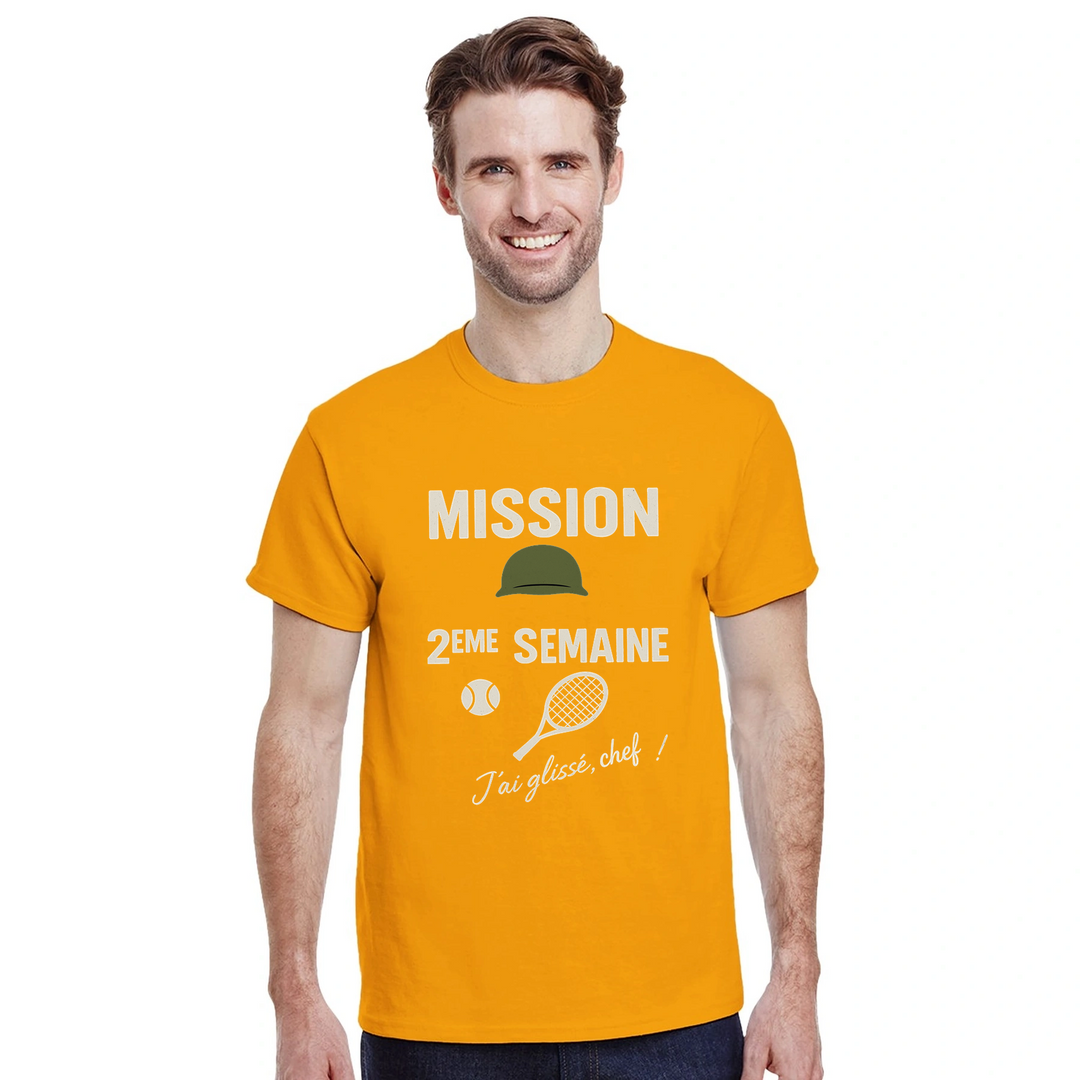 Image Gold de Mission 2eme Semaine Tennis Tshirt 4 [color:gold] [view:front]