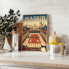 Plakat tenisowy Madrid w intensywnych odcieniach zieleni i czerwieni, dostępny w rozmiarach 50x70 lub 30x40. Idealny dla miło