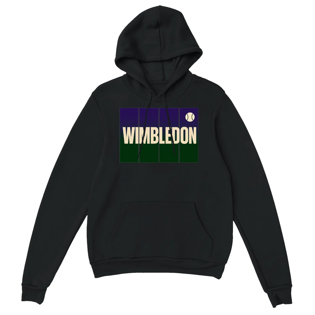 style Wimbledon Tennis Hoodie 6 thick pullover soft 50/50 cotton polyester blend hood matching drawstring ultimate comfort air jet fabric pilling men women front pocket cuffs spandex waistband love game