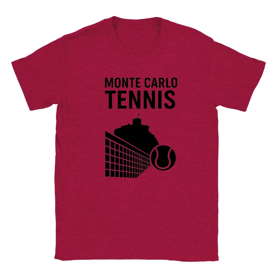 T-shirt temática de ténis Monte Carlo, com design vibrante e confortável, disponível em várias tamanhos