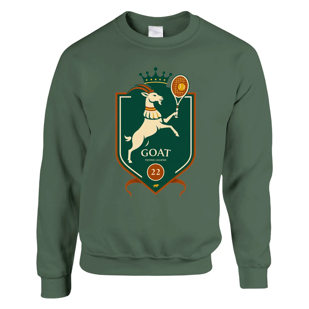 Suéter Tennis GOAT Rafa, cómodo y elegante, mezcla de 50% algodón y 50% poliéster, resistente a la formación de bolitas