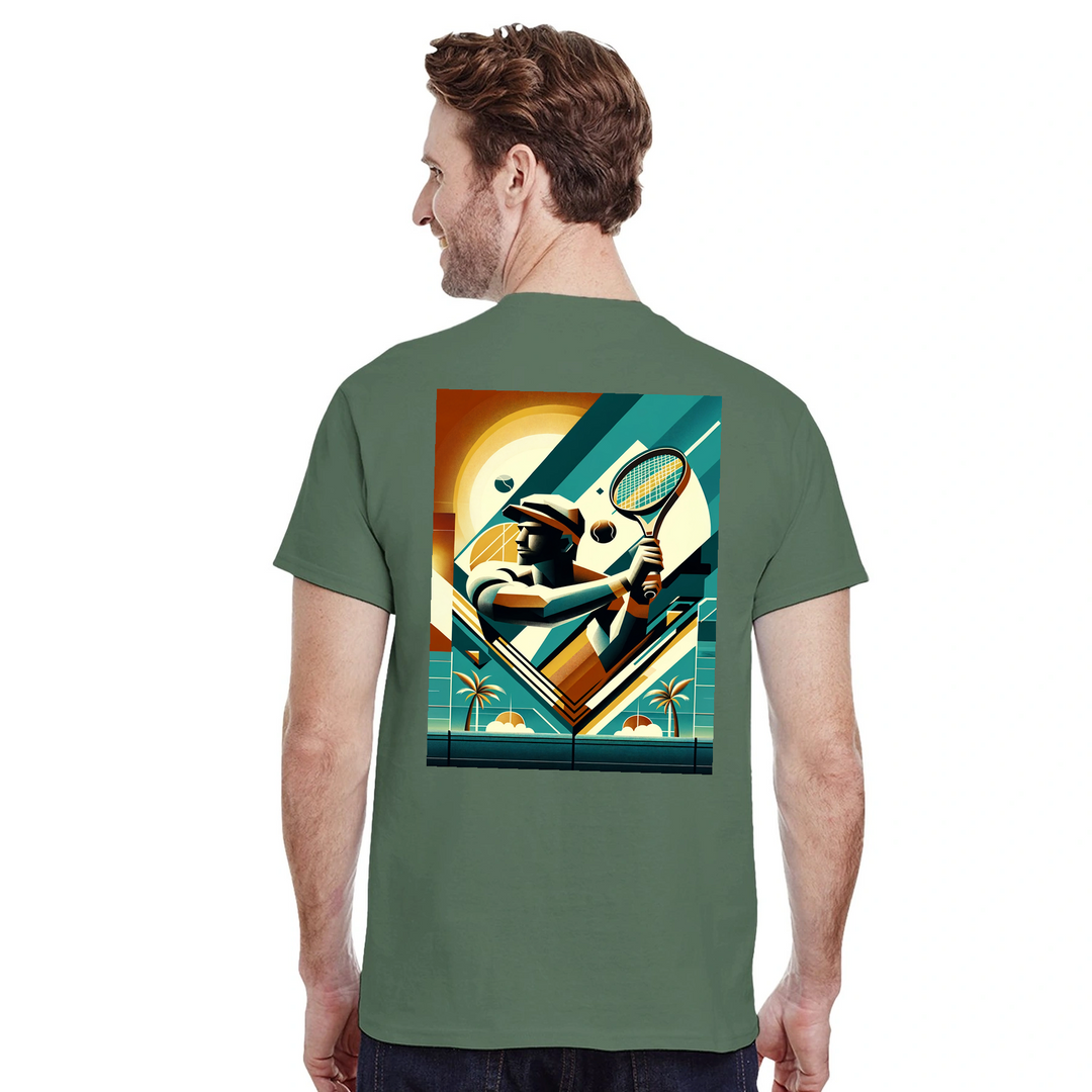 T-shirt de ténis Miami, com design vibrante, ideal para entusiastas do ténis e amantes de Miami. Perfeito para o court ou uso