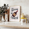 kitchen elegant La Boisson l'Amitié Vin poster chic black white design piece perfect friendship wine today A4 cm A0 dimensions