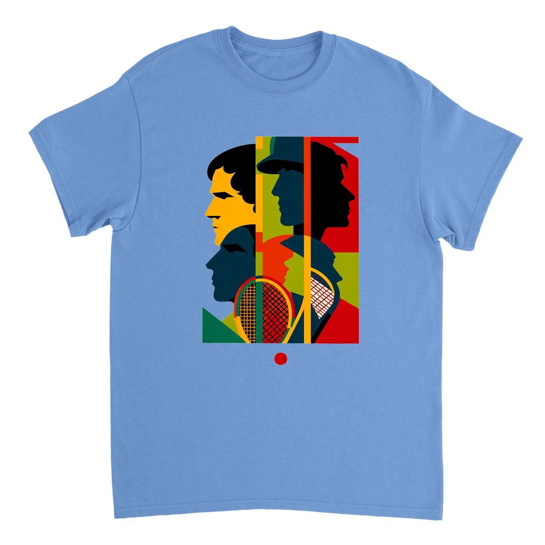 テニス大会に最適なスタイリッシュなテニステーマのTシャツ。プレイヤーやファンにぴったりの快適さとゲームへの情熱を融合。サイズ: S, M, L, XL, XXLでご用意。