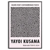 beauty Yayoi Kusama poster iconic dot designs black white dimensions stunning art piece perfect modern space home decor unframed version captivating