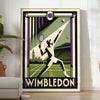 esprit Wimbledon Affiche élégante couleurs noir orange Parfaite passionnés tennis œuvre format 50x70 30x40 style intérieur pièce unique sublimez décor disponible cadre