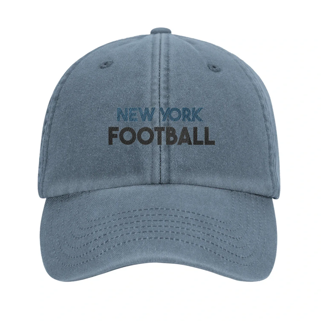 un style intemporel casquette New York Football 100 % coton brossé confort incomparable design vintage brodé profil bas couronne structurée complète merveille toute tenue décontractée grâce à une boucle effet laiton œillets ventilation look tendance aération parfaite