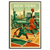 space vibrant New York USA NBA poster stunning blend brown orange hues sports enthusiasts city lovers eye piece walls available A4 cm A0
