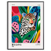 affiche captivante léopard Yayoi Kusama nuances bleu blanc une touche art moderne intérieur passionnés contemporain disponibles A4 cm 50x70 60x80 A0