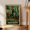 Affiche basket vintage Nanterre fusion parfaite art déco passion basketball unique une ambiance rétro espace tailles A4 cm A0