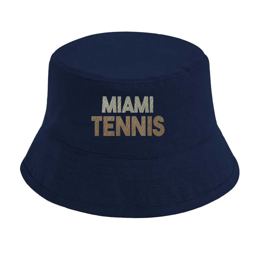 Miami Tennis 2 Brodé Bob un élégant éco-responsable 100 % coton bio OCS une protection solaire UPF50 style durabilité chapeau tendance environnement