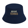 Miami Tennis 2 Brodé Bob un élégant éco-responsable 100 % coton bio OCS une protection solaire UPF50 style durabilité chapeau tendance environnement