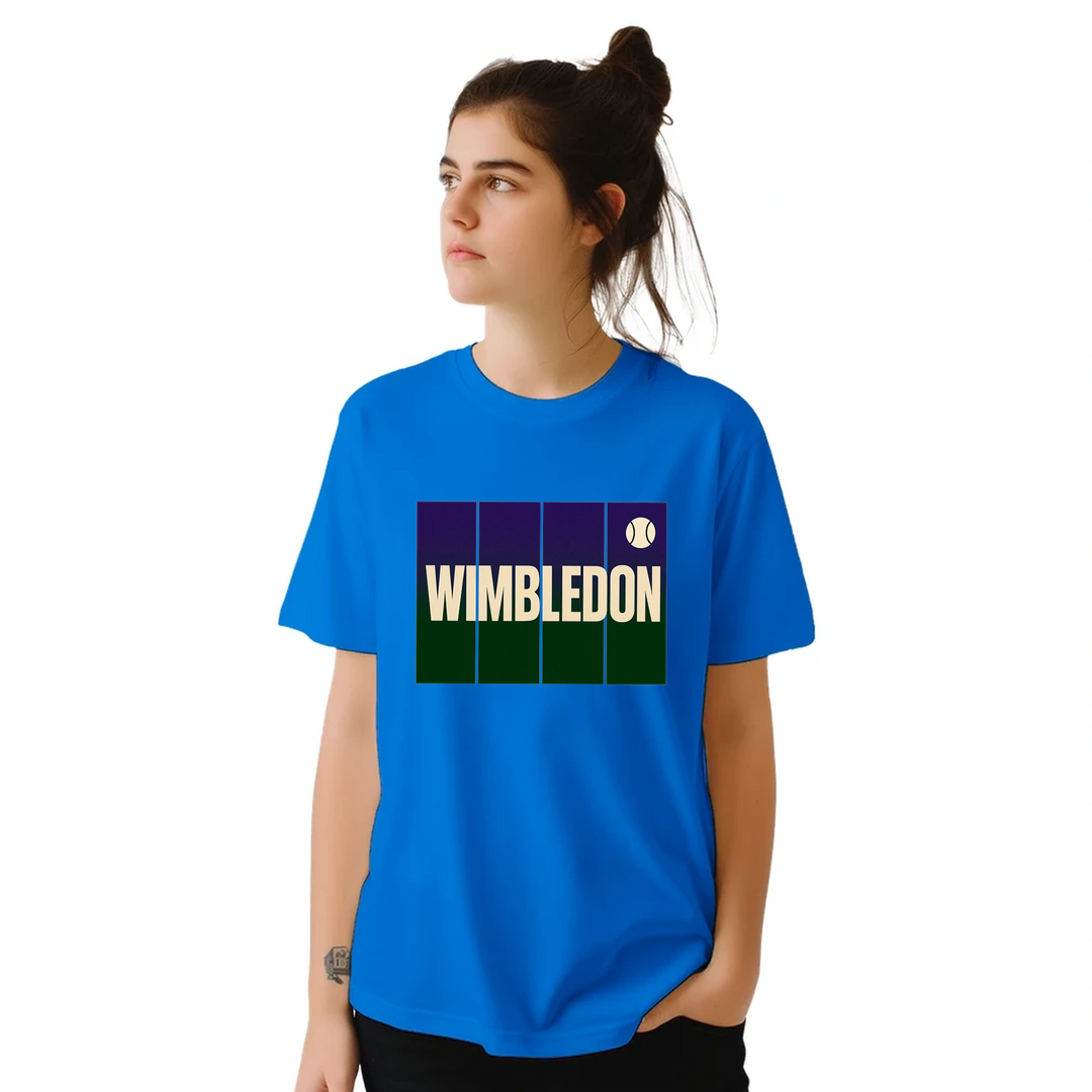 T-shirt de ténis Wimbledon, ideal para fãs e jogadores, com um design vibrante e confortável em algodão respirável