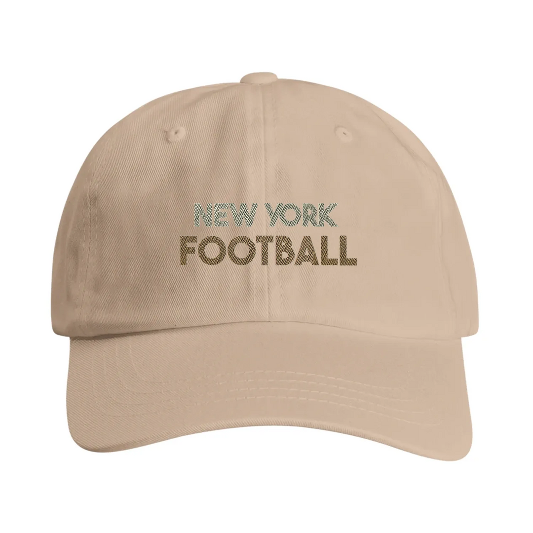 casquette New York Football Broded Cap accessoire vintage idéal 100 % coton brossé élégant profil baslets œil réglable effet laiton visière pré-incurvée tenues