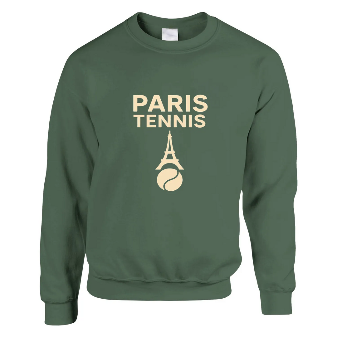 Paris Tennis Sweater unmatched comfort style soft 50 % cotton polyester blend thick sweatshirt air jet spinning pilling double needle stitching rib spandex classic unisex cut suits