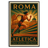captivating Rome athletics poster powerful woman yellow brown hues dimensions eye artwork vibrant touch space unframed formats convenience