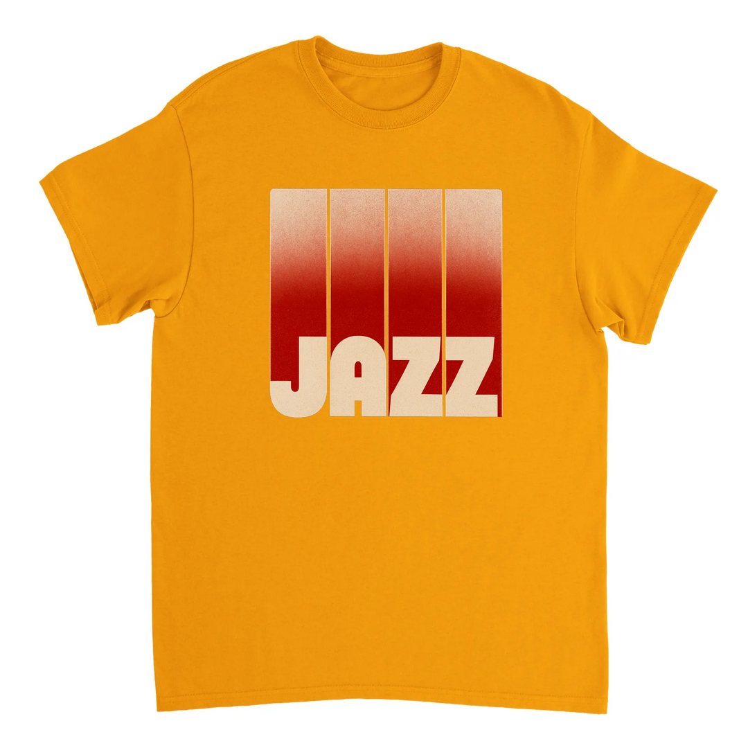 音楽愛好家にぴったりのジャズテーマTシャツ。鮮やかなデザインがジャズの本質を捉え、会話のきっかけになります。サイズはS、M、L、XL、XXLから選べます。