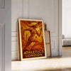 spirit London athletics inspiring woman poster earthy brown vibrant green hues two dimensions perfect space piece sports art today available unframed formats