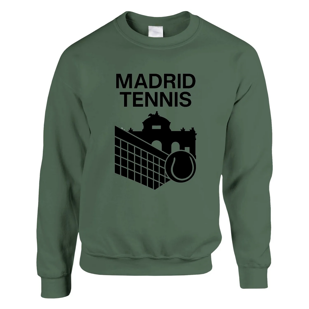 Madrides tenisa džemperis, kas nodrošina komfortu un stilu, izgatavots no 50/50 kokvilnas un poliestera, ar mīkstu un izturīg