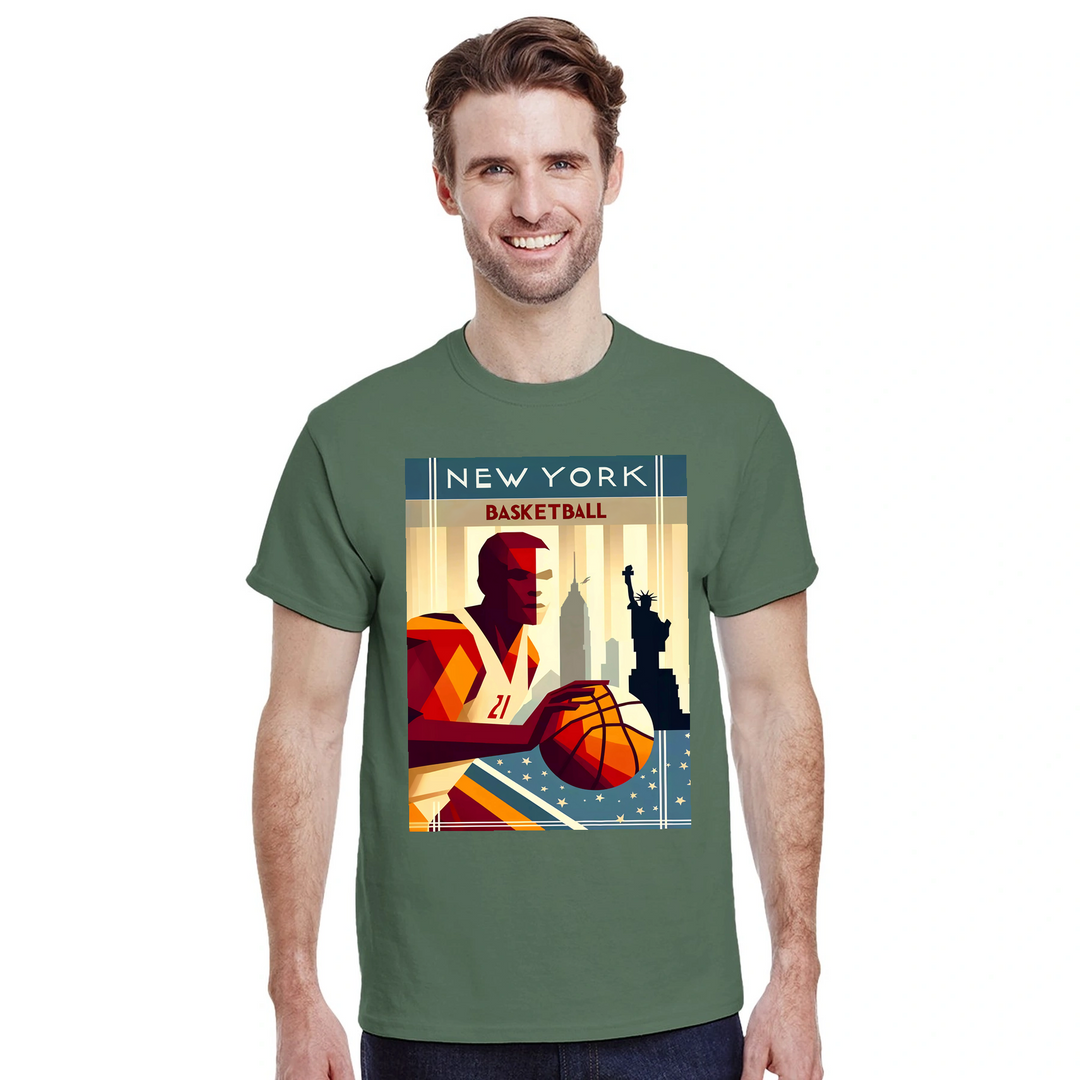 T-shirt T - shirt basket new-yorkais parfait passionnés sport emblématique design unique une touche style garde-robe Achetez amour ville un tissu coton doux respirant