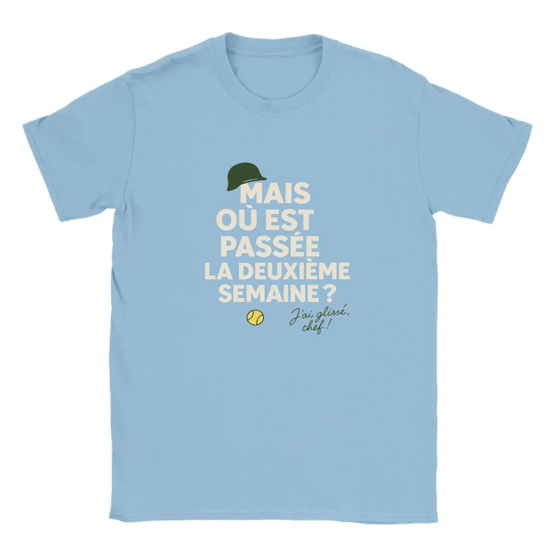 Image Light Blue de Où est passée la deuxième semaine Tennis Tshirt