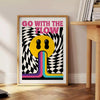 space Go Flow motivational poster vibrant white orange eye piece available dimensions splash inspiration room frame