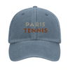 Image Blue Grey de Vintage Cap Paris Tennis 3 - Embroidered Design