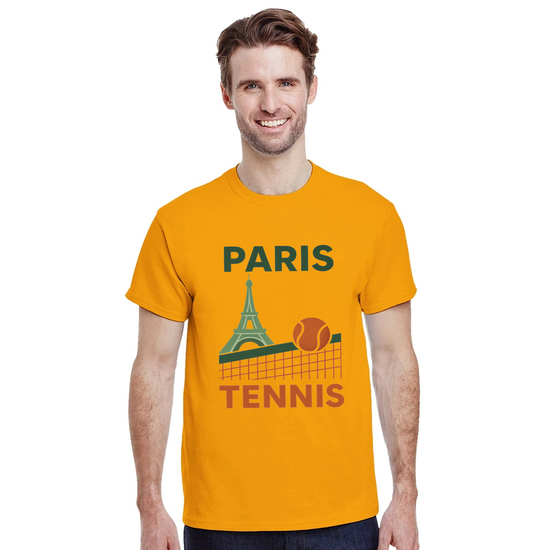 Stilīgs Parīzes tenisa T-krekls, kas apvieno komfortu un eleganci, ideāli piemērots tenisa entuziastiem un Parīzes mīļotājiem